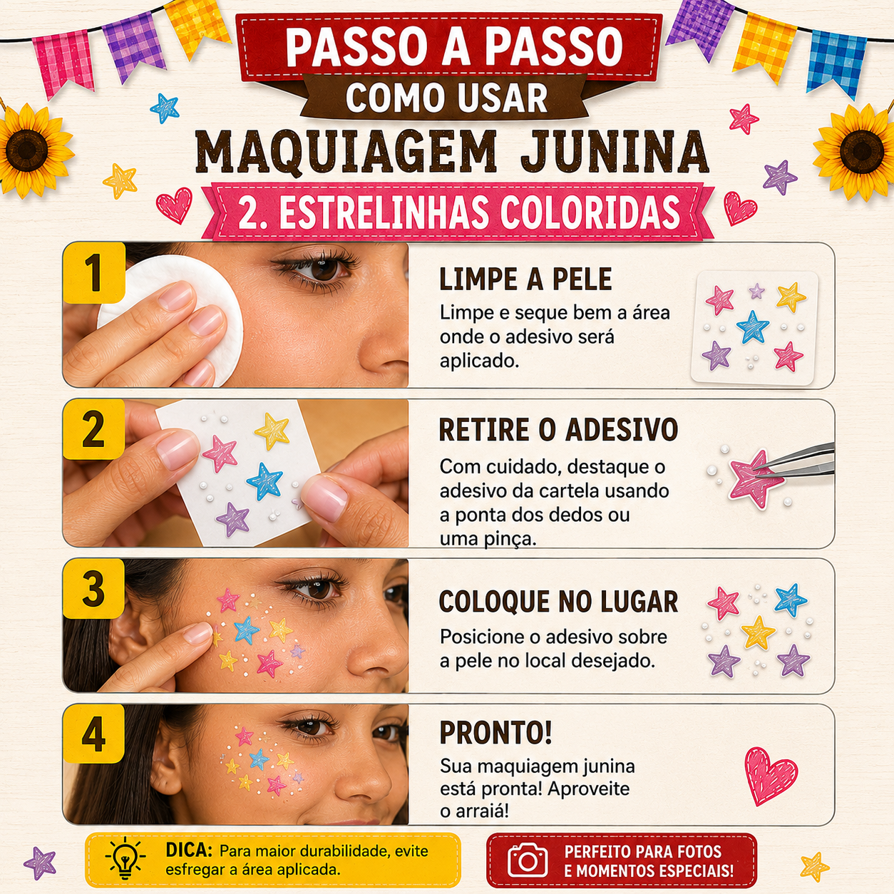 Passo a passo: estrelinhas coloridas