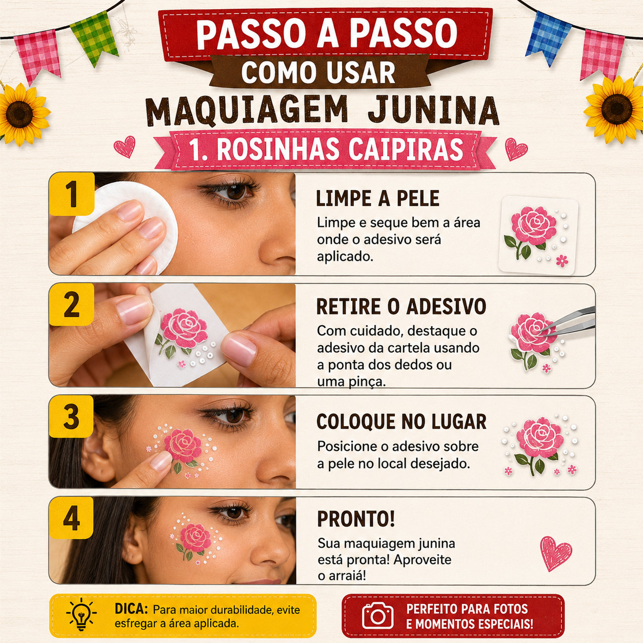 Passo a passo: rosinhas caipiras